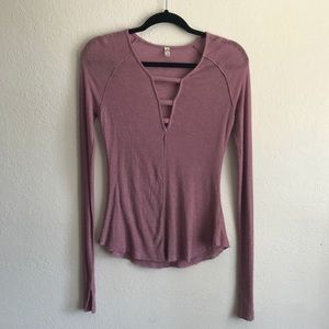 Free People Bae Bae dusty rose top